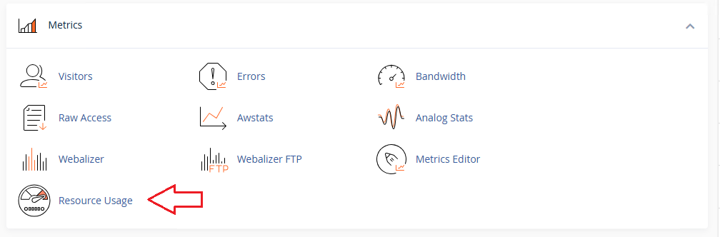 Resource Usage در سی پنل