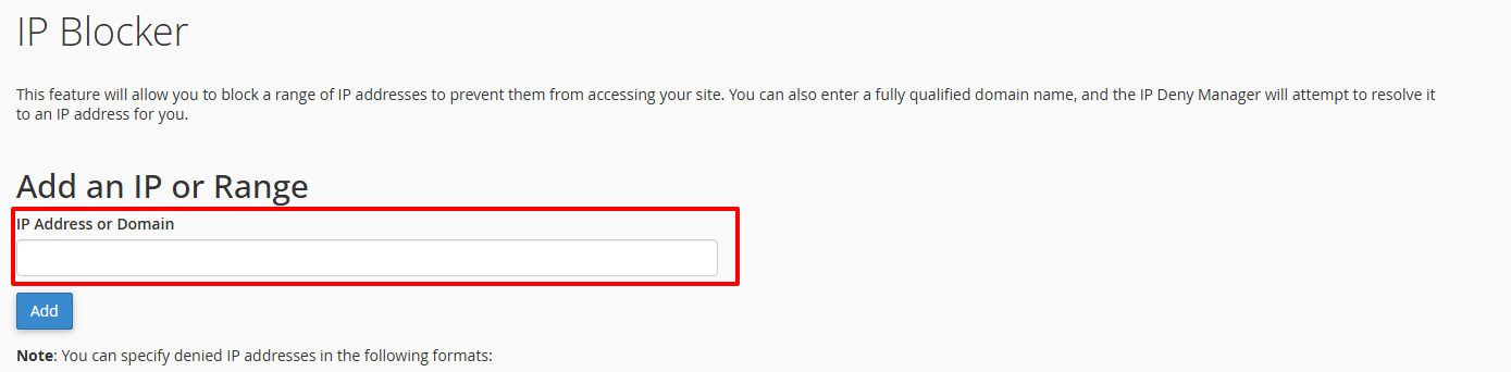 IP Blocker در سی پنل