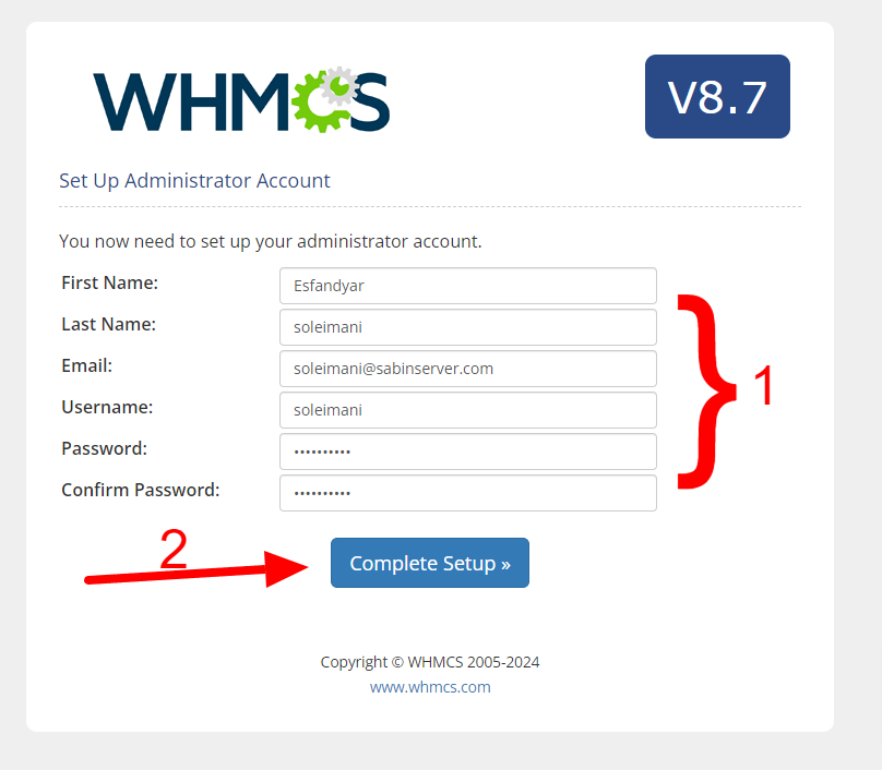 whmcs install 11 sabinserver