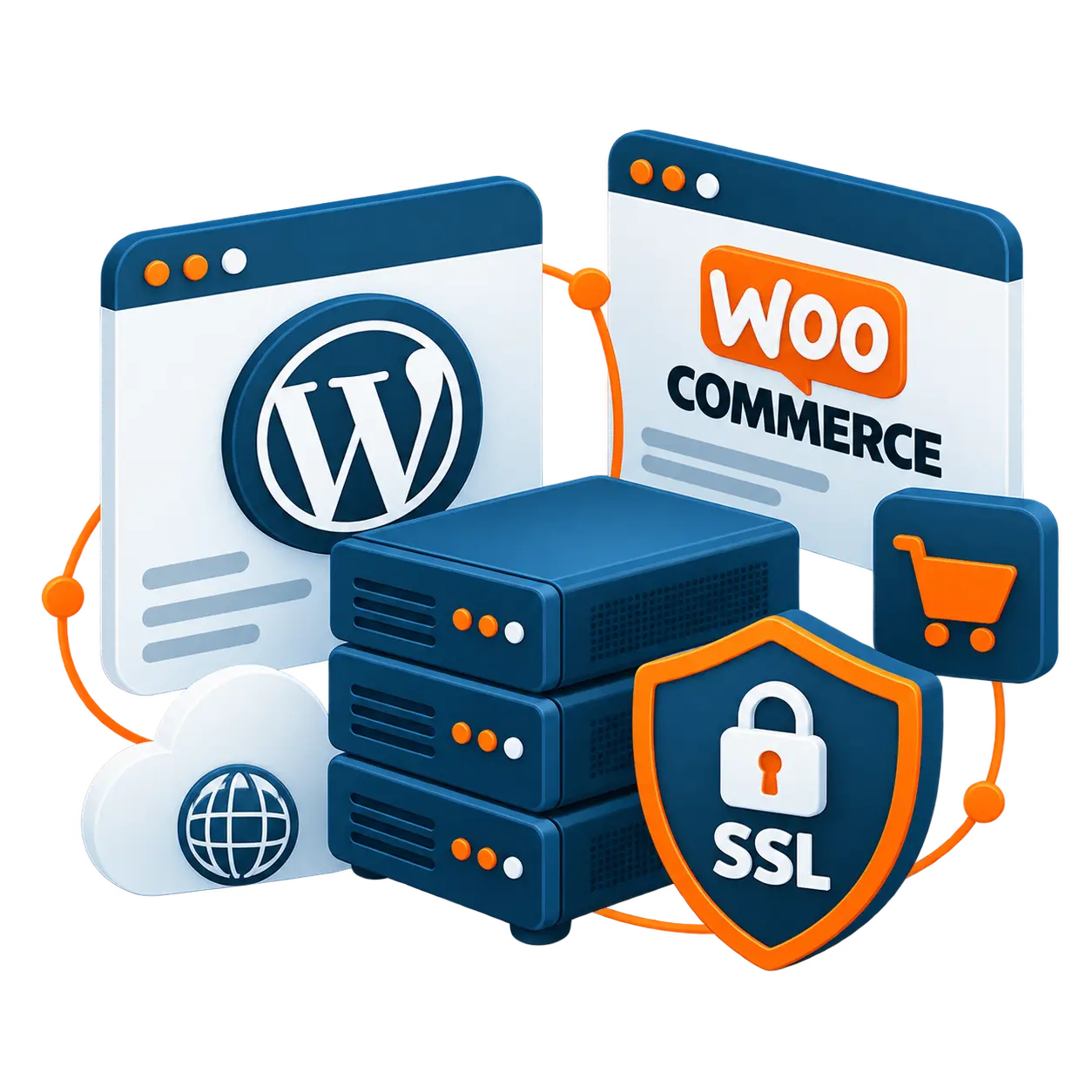 سازگاری کامل با وردپرس و ووکامرس در بستر ایمن با SSL رایگان