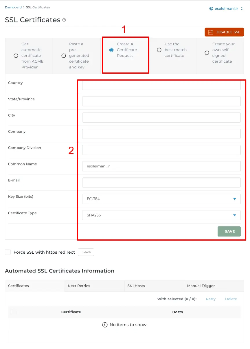 Create A Certificate Request